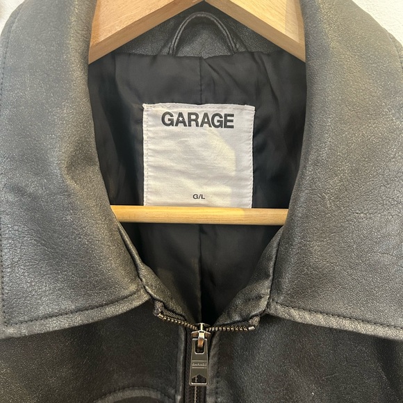 Garage Black Faux Leather Worker Jacket - Picture 3 of 7
